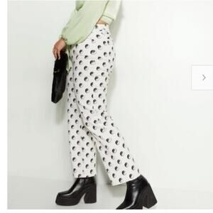 Rue 21 NEW High‎ Rise Skate Jean Yin Yang Pattern White Black Size 0